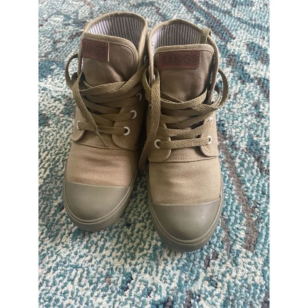 BANGS High Top Sneakers. Men’s 4.5/Women’s 6. Old Pine/Olive Green Lace Up.